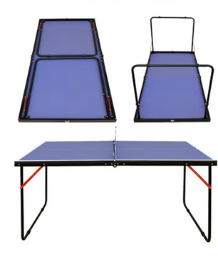 Mini Tafeltennistafel Inklapbaar 137 cm – Pingpong Set met Net, Batjes en Ballen