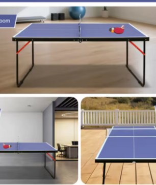 Mini Tafeltennistafel Inklapbaar 137 cm – Pingpong Tafel met Net en Batjes voor Indoor Gebruik