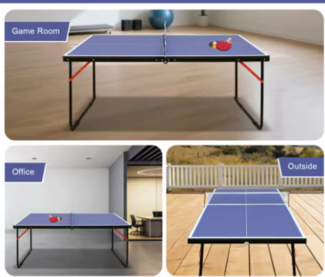 Mini Tafeltennistafel Inklapbaar 137 cm – Pingpong Tafel met Net en Batjes voor Indoor Gebruik