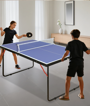 Mini Tafeltennistafel Inklapbaar 137 cm – Pingpong Tafel met Net en Batjes voor Indoor Gebruik