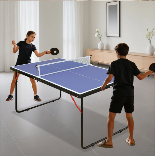 Mini Tafeltennistafel Inklapbaar 137 cm – Pingpong Tafel met Net en Batjes voor Indoor Gebruik