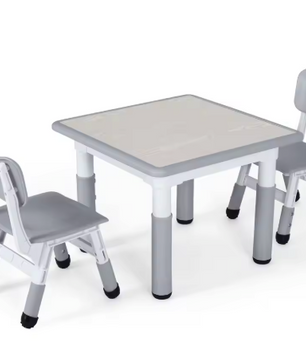 Kinder Tafel met 2 Stoelen Verstelbaar – Speeltafel voor Leren en Tekenen
