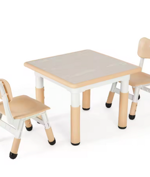 Kinder Tafel met 2 Stoelen Verstelbaar – Speeltafel voor Leren en Tekenen