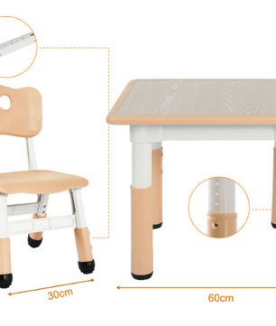 Kinder Tafel met 2 Stoelen Verstelbaar – Speeltafel voor Leren en Tekenen