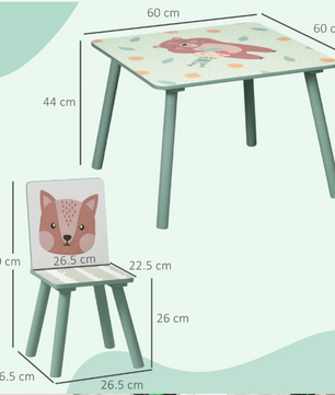Kinder Tafel met 2 Stoelen – Houten Speeltafel met Rugleuning voor Leren en Spelen