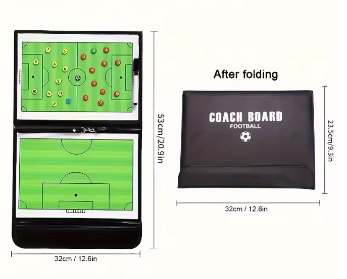 Opvouwbaar Magnetisch Tactiekbord Voetbal 54 cm – Coaching Bord