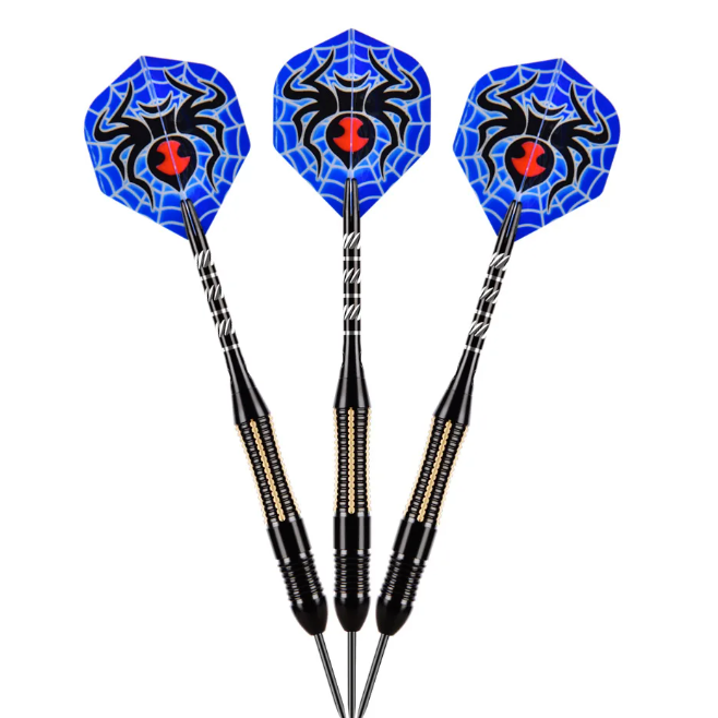 Professionele Dartpijlen 26g Set van 3 – Messing Barrel met Opbergcase en Extra Shafts