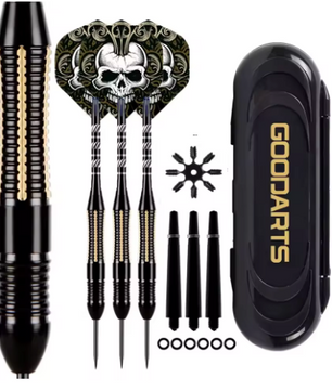 Professionele Dartpijlen 26g Set van 3 – Messing Barrel met Opbergcase en Extra Shafts