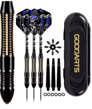 Professionele Dartpijlen 26g Set van 3 – Messing Barrel met Opbergcase en Extra Shafts