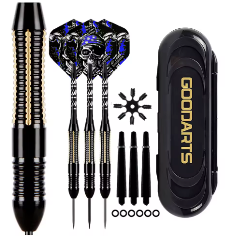 Professionele Dartpijlen 26g Set van 3 – Messing Barrel met Opbergcase en Extra Shafts