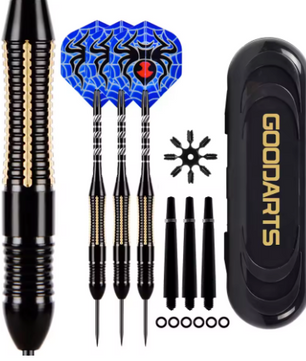 Professionele Dartpijlen 26g Set van 3 – Messing Barrel met Opbergcase en Extra Shafts