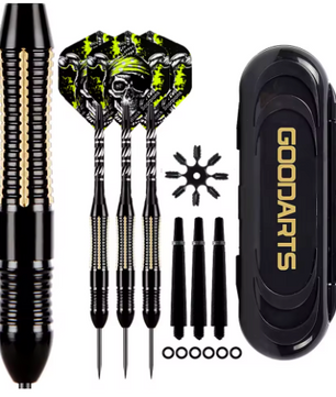 Professionele Dartpijlen 26g Set van 3 – Messing Barrel met Opbergcase en Extra Shafts