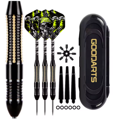 Professionele Dartpijlen 26g Set van 3 – Messing Barrel met Opbergcase en Extra Shafts
