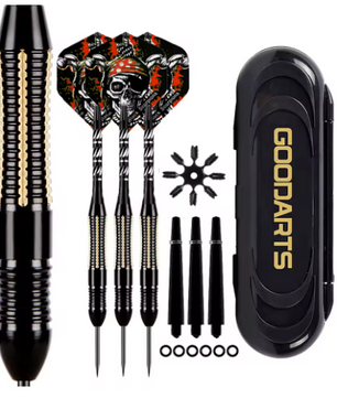 Professionele Dartpijlen 26g Set van 3 – Messing Barrel met Opbergcase en Extra Shafts