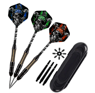 Professionele Dartpijlen 26g Set van 3 – Messing Barrel met Opbergcase en Extra Shafts