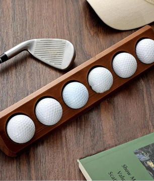 Houten Golfballen Display Rek – Wandmontage Opberger voor 6 Golfballen