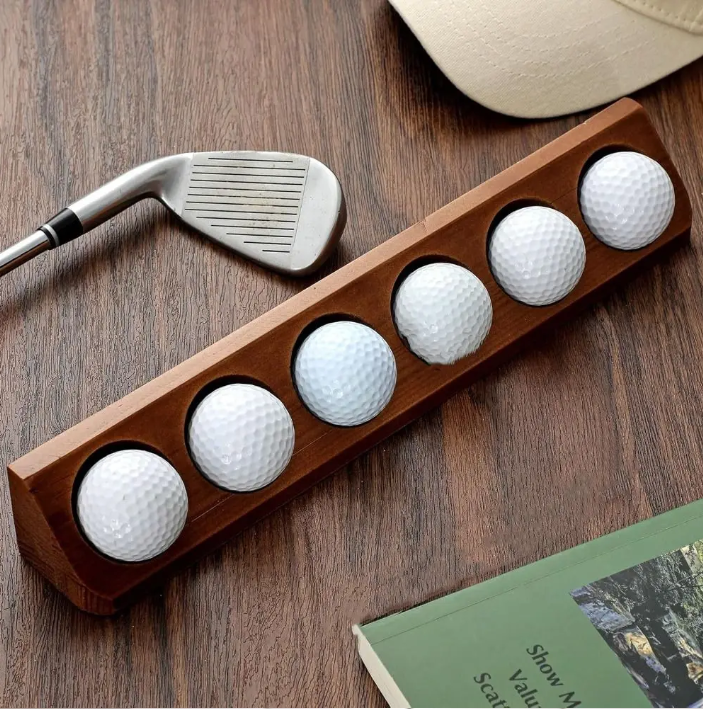 Houten Golfballen Display Rek – Wandmontage Opberger voor 6 Golfballen