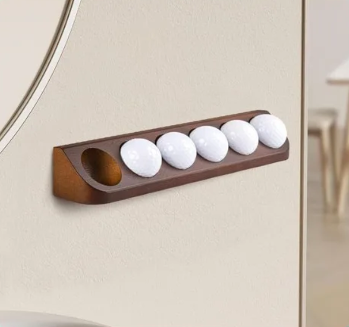 Houten Golfballen Display Rek – Wandmontage Opberger voor 6 Golfballen