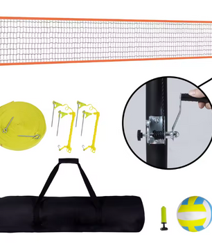 Complete Volleybal Net Set – Verstelbare Hoogte met Aluminium Palen en Draagtas