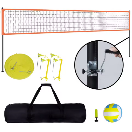 Complete Volleybal Net Set – Verstelbare Hoogte met Aluminium Palen en Draagtas