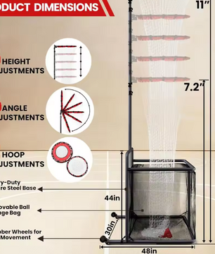Volleybal Trainingsnet – Verstelbaar Target Net voor Serveren, Setten en Smash Training