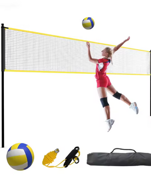 Vrijstaand Volleybal Net Set – 975 cm Verstelbaar met Draagtas en Complete Set