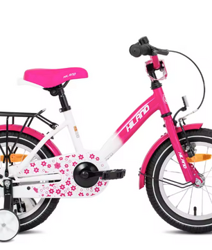 Kinderfiets 12-16 Inch met Zijwieltjes – Fiets voor Jongens en Meisjes met Bel en Bagagedrager