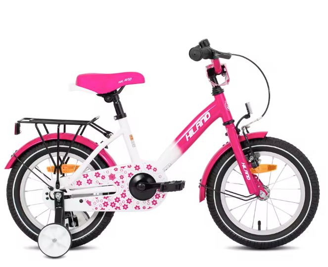 Kinderfiets 12-16 Inch met Zijwieltjes – Fiets voor Jongens en Meisjes met Bel en Bagagedrager