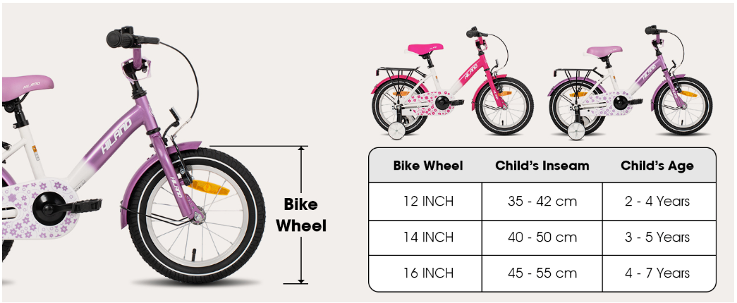 Kinderfiets 12-16 Inch met Zijwieltjes – Fiets voor Jongens en Meisjes met Bel en Bagagedrager