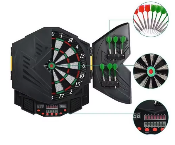 Elektrisch Dartbord met 12 Darts – LED Displays, 27 Spellen en Automatische Scoretelling