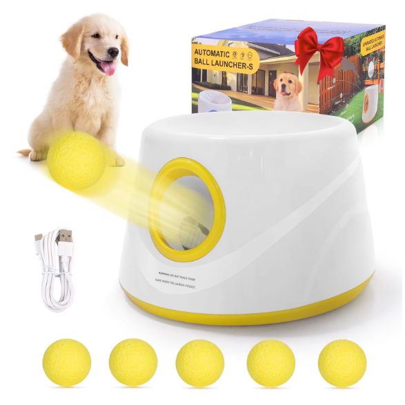 Automatische Ballenwerper voor Honden – Interactief Speelgoed met 5 ETPU Ballen