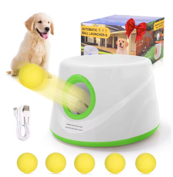 Automatische Ballenwerper voor Honden – Interactief Speelgoed met 5 ETPU Ballen
