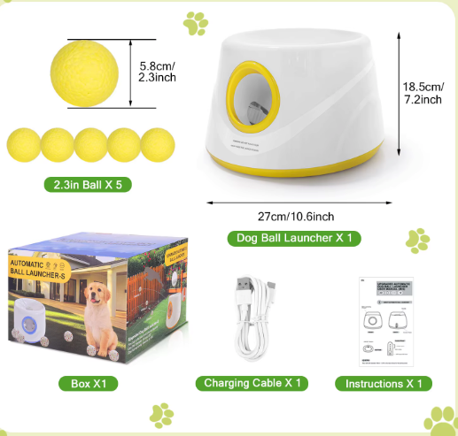 Automatische Ballenwerper voor Honden – Interactief Speelgoed met 5 ETPU Ballen