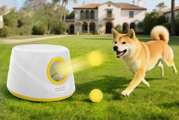 Automatische Ballenwerper voor Honden – Interactief Speelgoed met 5 ETPU Ballen