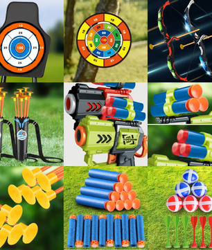 Kinder Boogschiet Set met LED – 2 Bogen, Pijlen, Targets en Speelgeweren