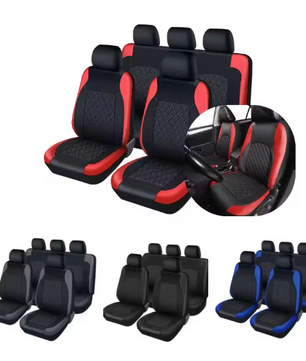 Auto Stoelhoezen Set PU-Leder – Universele Bekleding voor Voor- en Achterbank