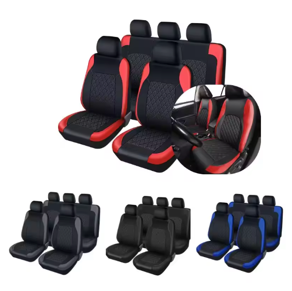 Auto Stoelhoezen Set PU-Leder – Universele Bekleding voor Voor- en Achterbank