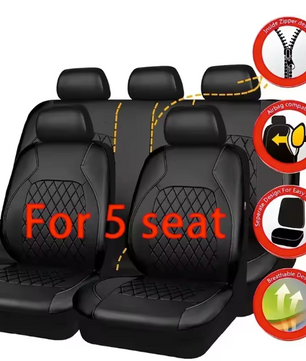 Auto Stoelhoezen Set PU-Leder – Universele Bekleding voor Voor- en Achterbank