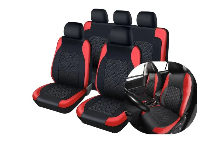 Auto Stoelhoezen Set PU-Leder – Universele Bekleding voor Voor- en Achterbank