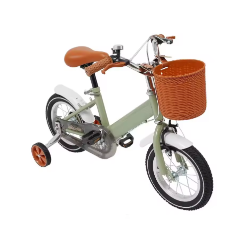 Kinderfiets 12 Inch met Zijwieltjes – Met Mandje en Dubbele Remmen