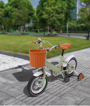 Kinderfiets 12 Inch met Zijwieltjes – Met Mandje en Dubbele Remmen