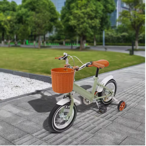 Kinderfiets 12 Inch met Zijwieltjes – Met Mandje en Dubbele Remmen