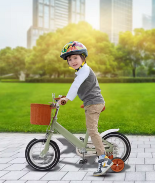 Kinderfiets 12 Inch met Zijwieltjes – Met Mandje en Dubbele Remmen