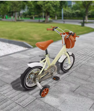 Kinderfiets 12 Inch met Zijwieltjes – Met Mandje en Dubbele Remmen
