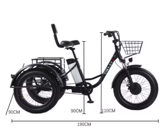 Elektrische Driewieler 20 Inch – 500W Fat Tire E-Bike met Accu