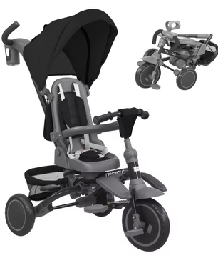 6-in-1 Meegroeifiets Kinderdriewieler – Opvouwbaar met Draaibare Zitting en Duwstang