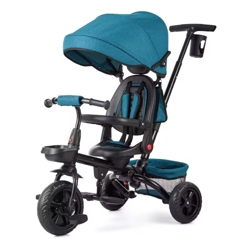 6-in-1 Kinderdriewieler Meegroeifiets – Opvouwbaar met Duwstang, Draaibare Zitting en Zonnescherm