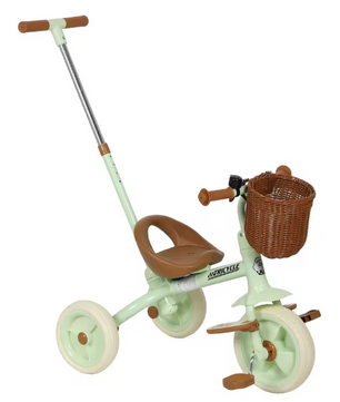 2-in-1 Kinderdriewieler Meegroeifiets – Met Duwstang, Mand en Antislip Pedalen