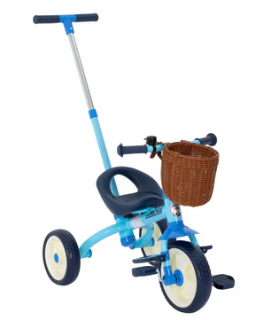 2-in-1 Kinderdriewieler Meegroeifiets – Met Duwstang, Mand en Antislip Pedalen