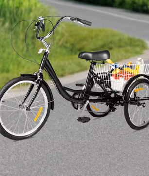 Volwassen Driewieler 20 Inch – 8 Versnellingen met Mand en Verstelbare Zitting